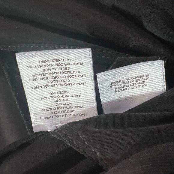 Black Label Evan Picone Black Ruched Midi Dress w/ Shoulder Pads Women's Size 6 - Picture 5 of 7